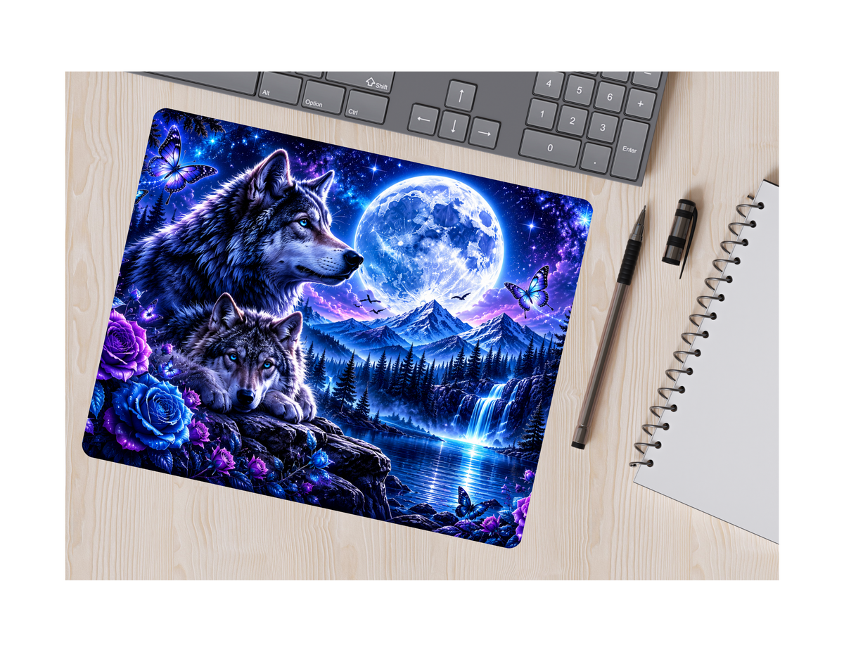 Wolf Moon Mousepad Design, Desk Accessory