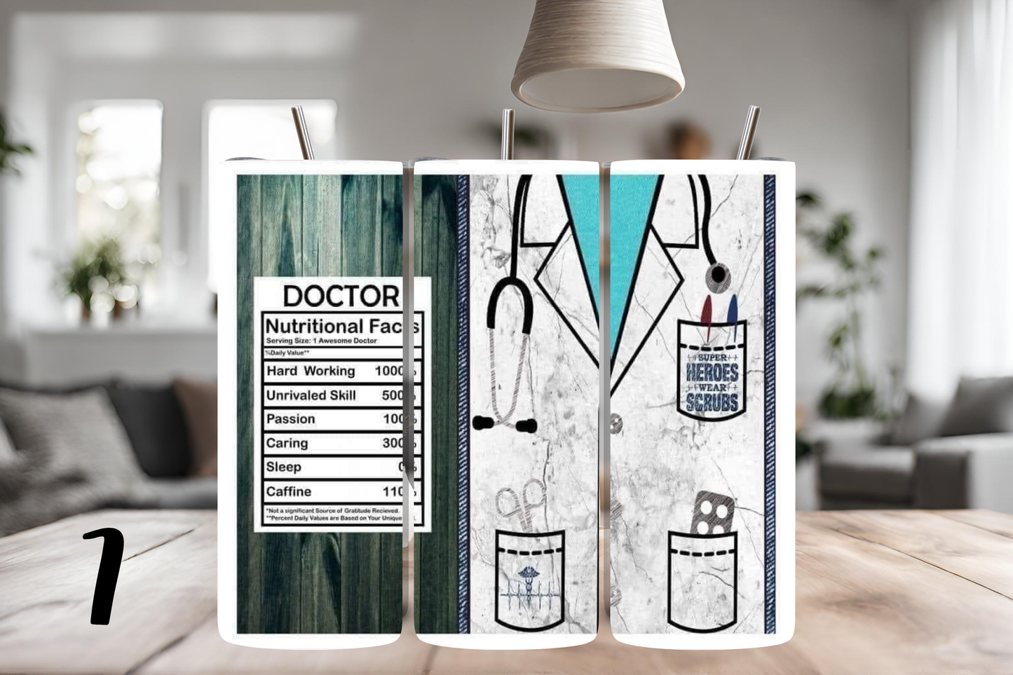 Doctor Tumbler, 20 oz skinny tumbler, custom tumbler, drinkware