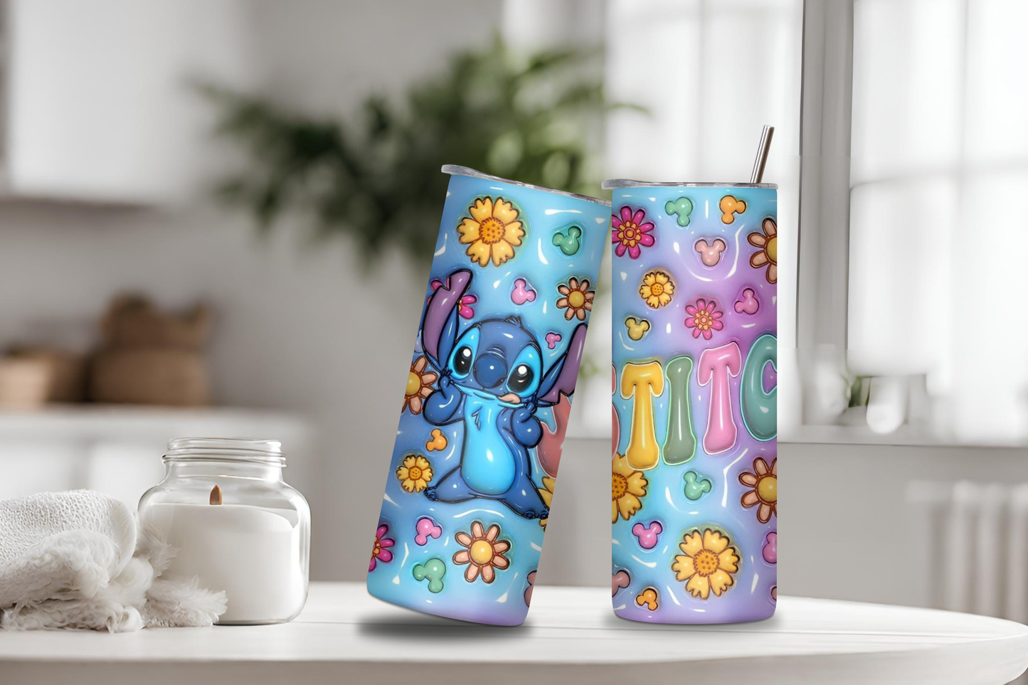 3D Sweet Flowers Tumbler, 20 oz skinny tumbler, custom tumbler, drinkware