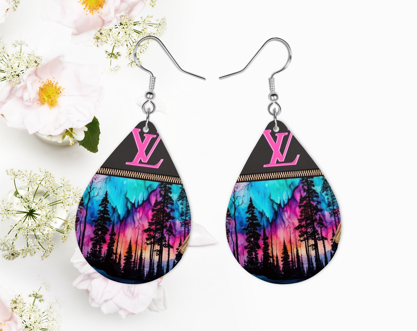 Luxury Colorful Forest Earrings, fashion Design, Teardrop Earrings