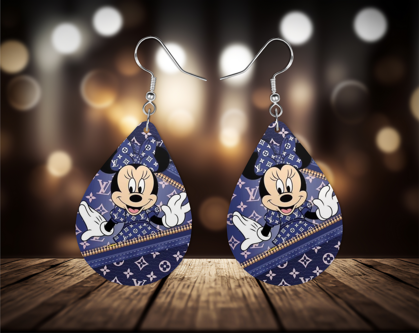 Cartoon Dark Blue Earrings, Fashion Design Teardrop Earrings