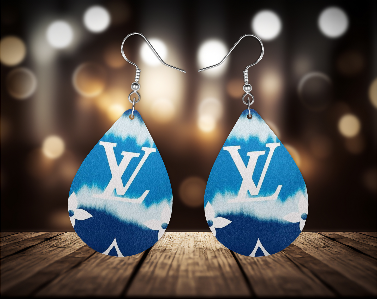 Blue & White Earrings, Fashion Design Teardrop Earrings