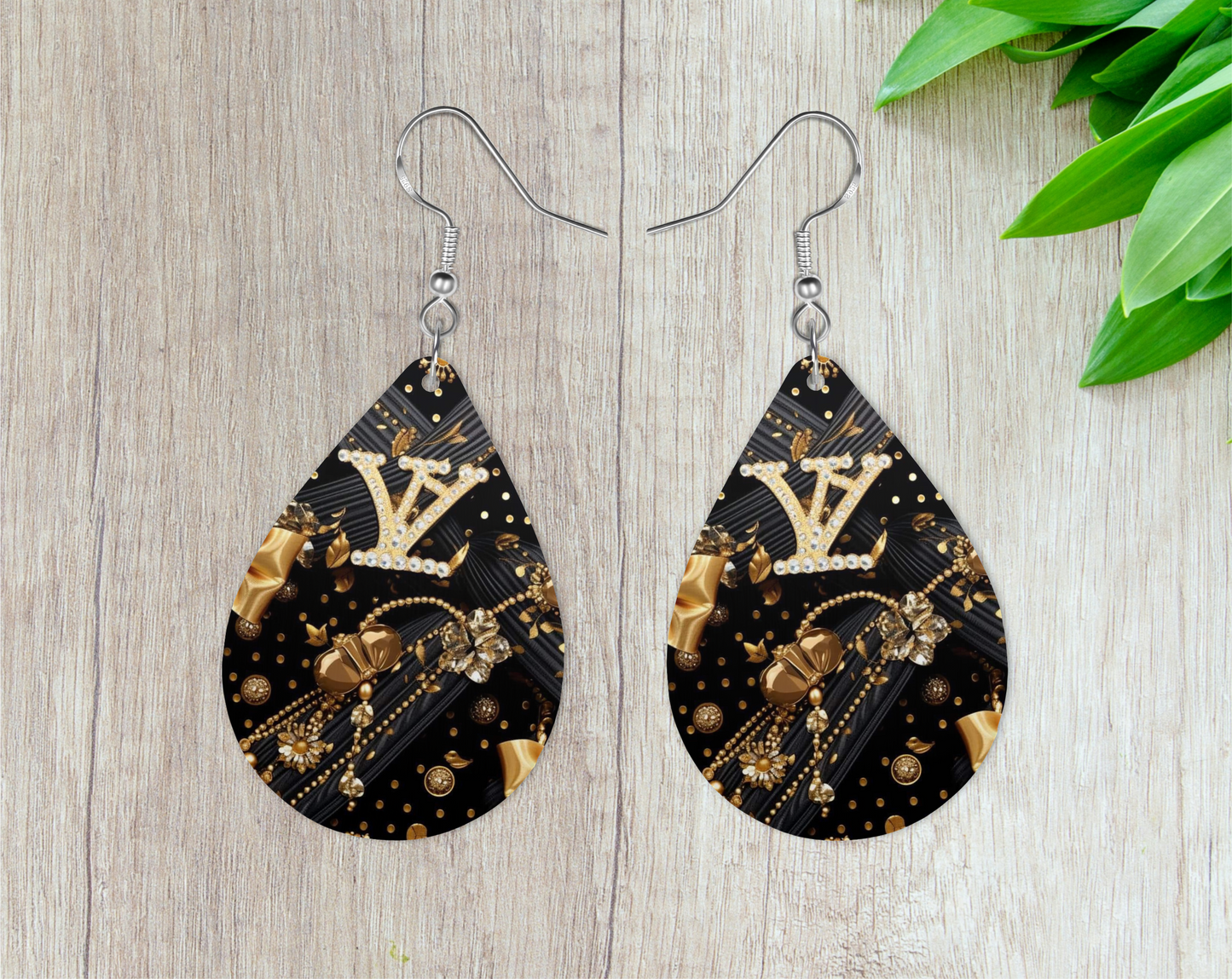 Brown and Gold Earrings, fashion Design, Teardrop Earrings