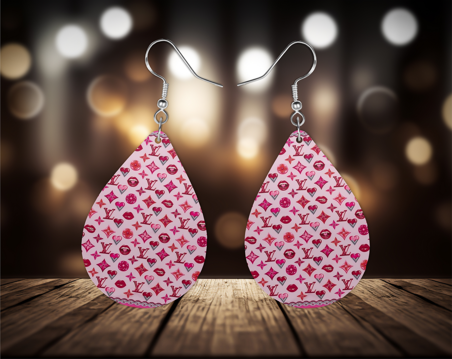 Love Pink Earrings, Fashion Design Teardrop Earrings