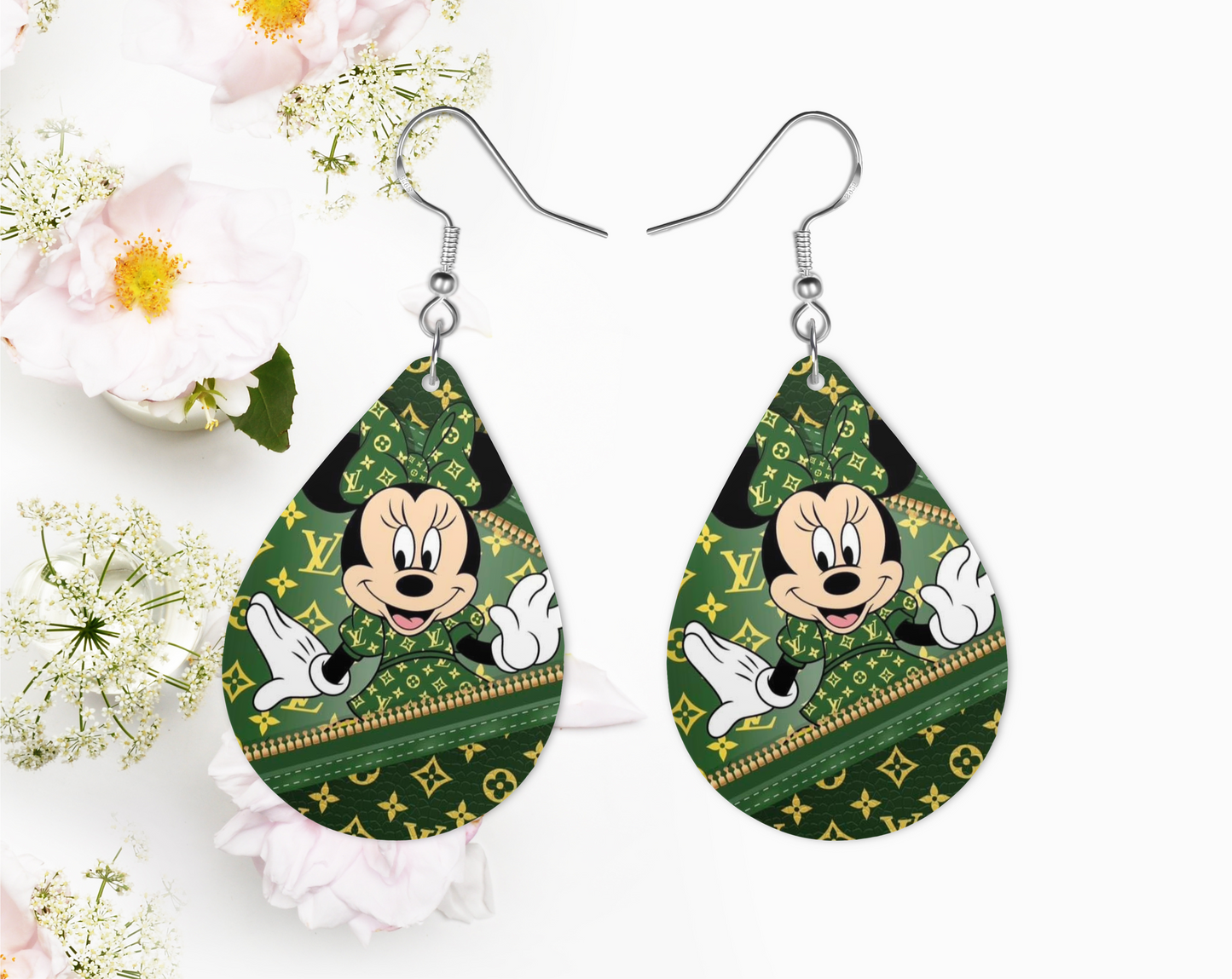 Cartoon Green Earrings, Fashion Design Teardrop Earrings