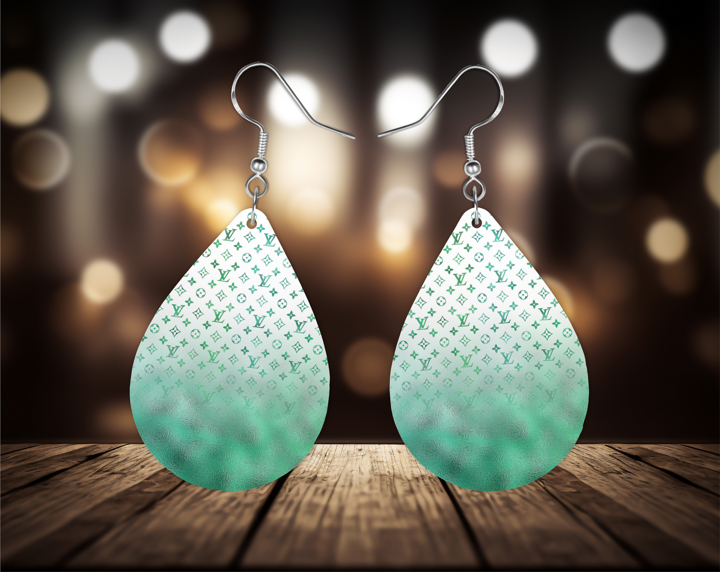 Cloudy Light Green Earrings, Fashion Design Teardrop Earrings