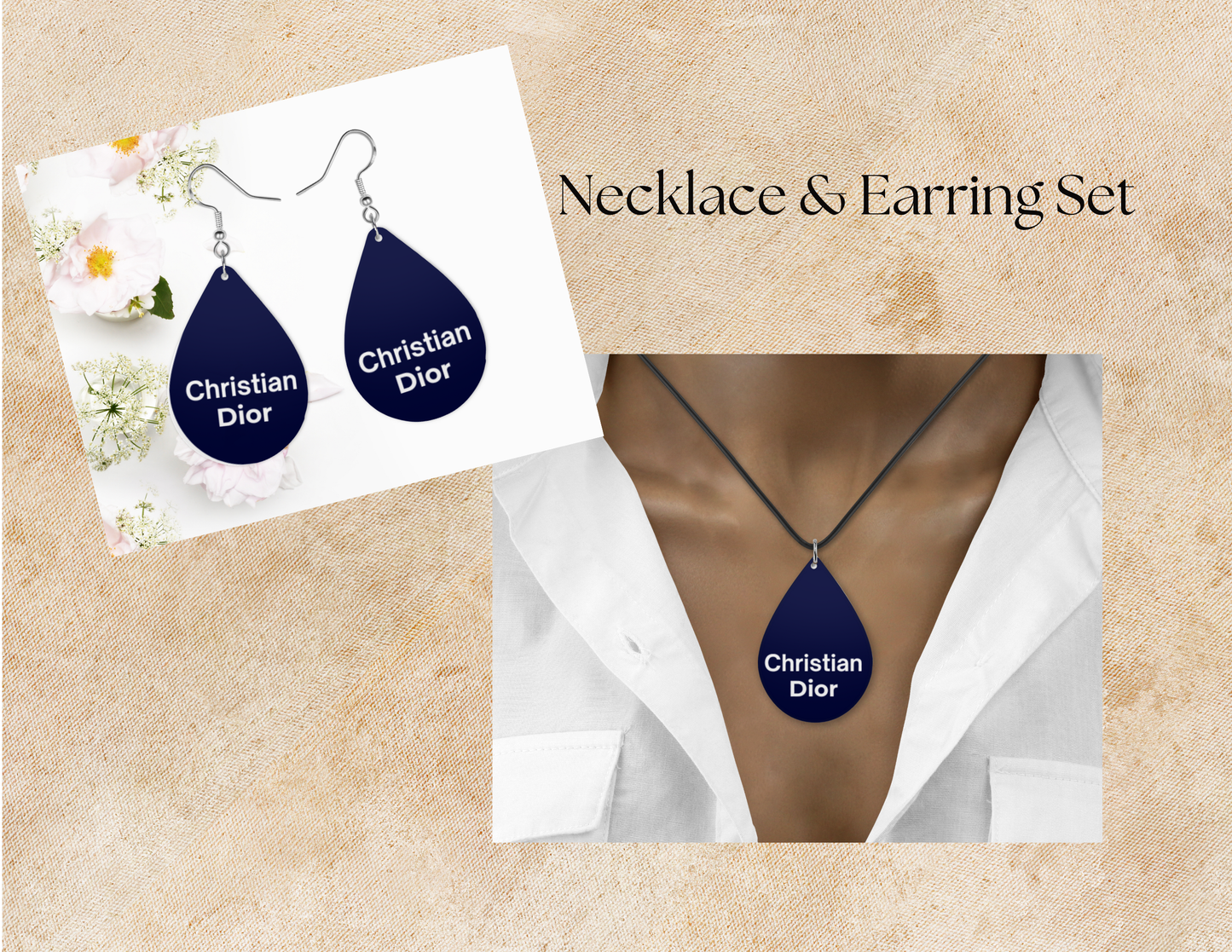 C Necklace, Make it set! Blue