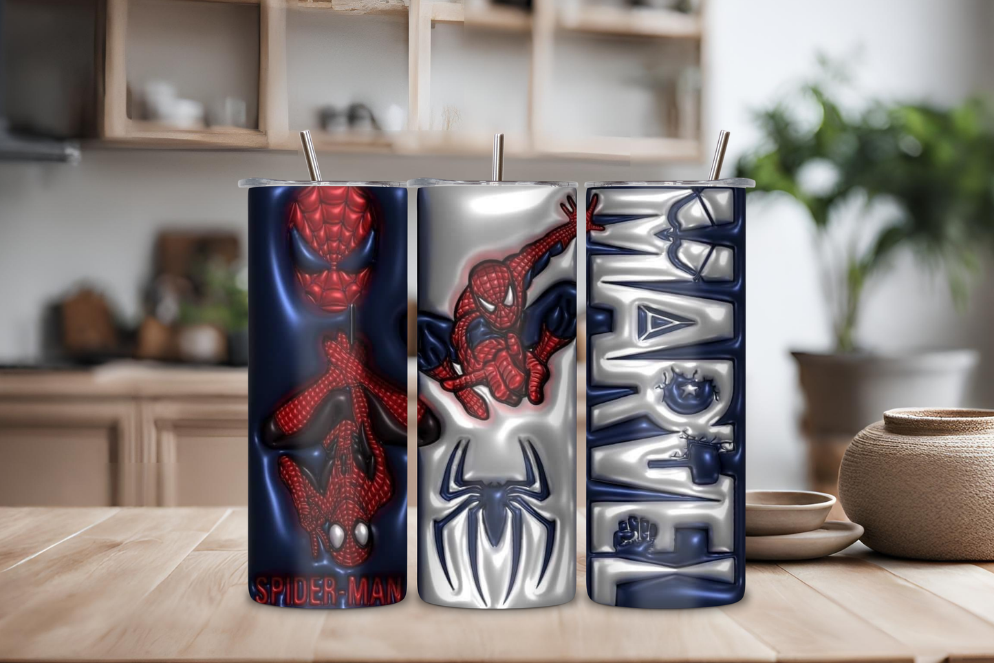 Spider Blue Tumbler, 20 oz skinny tumbler, custom tumbler, drinkware