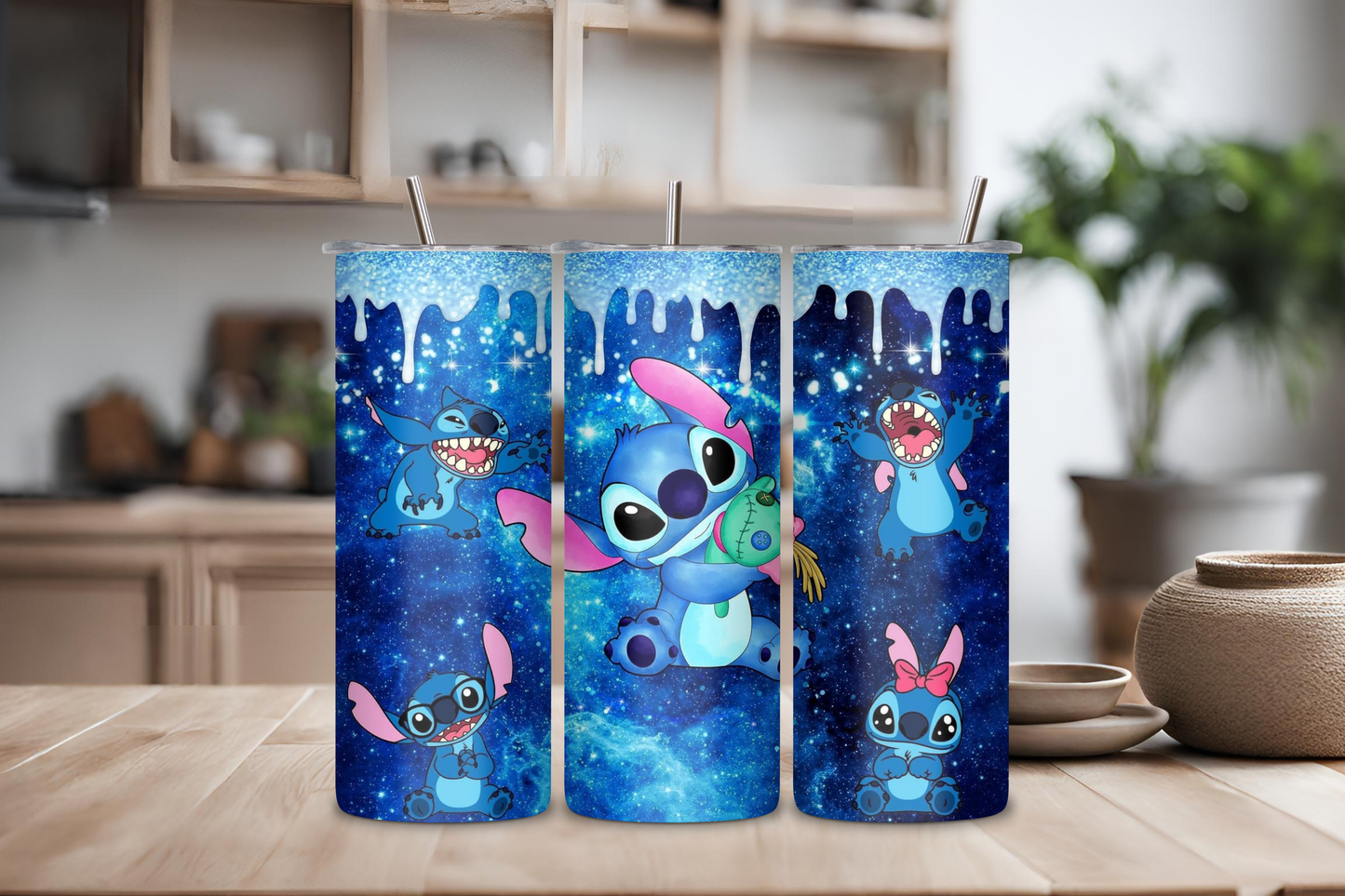 Blue Cartoon Tumbler, 20 oz skinny tumbler, custom tumbler, drinkware