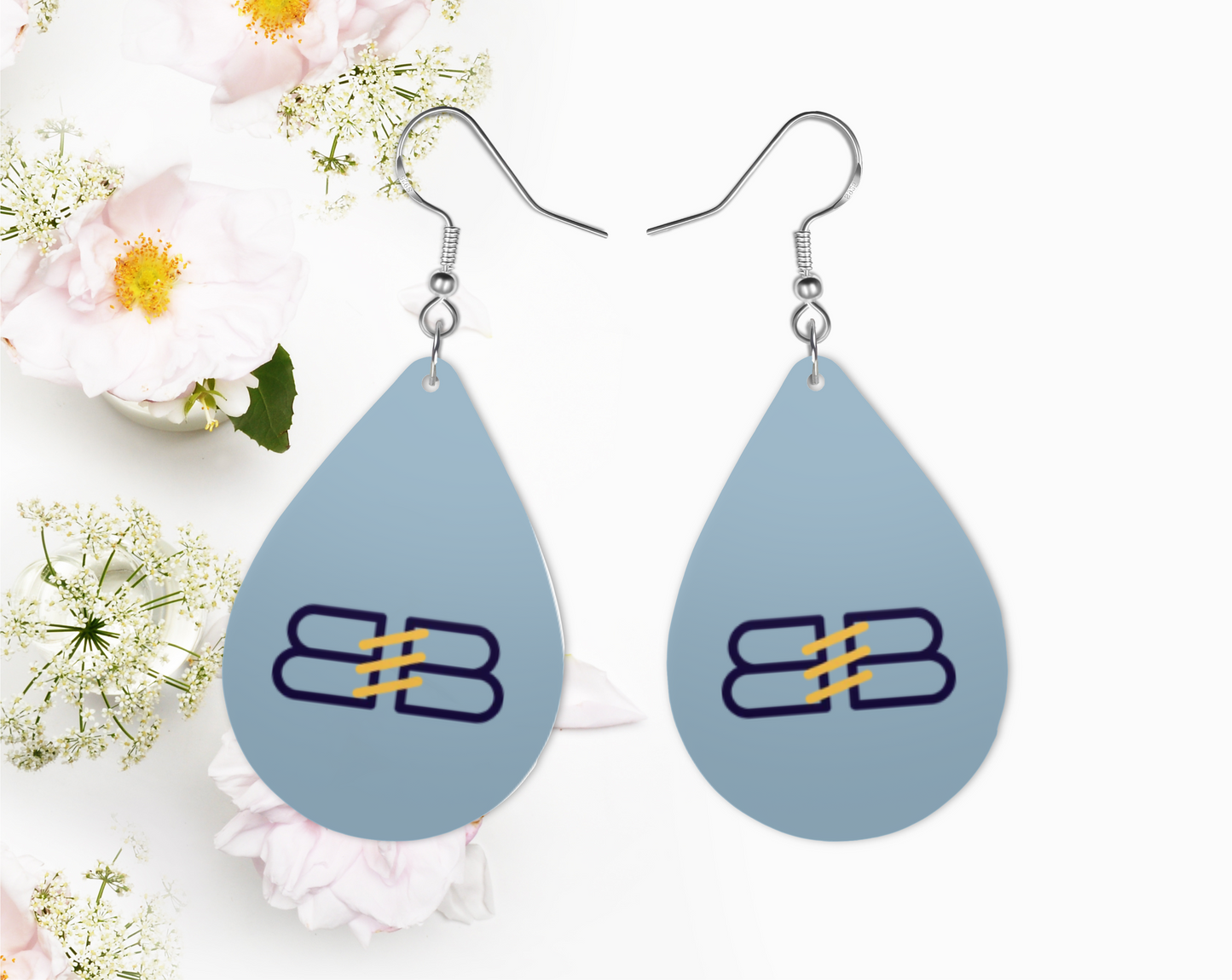 B Blue Earrings, Fashion Design Teardrop Earrings