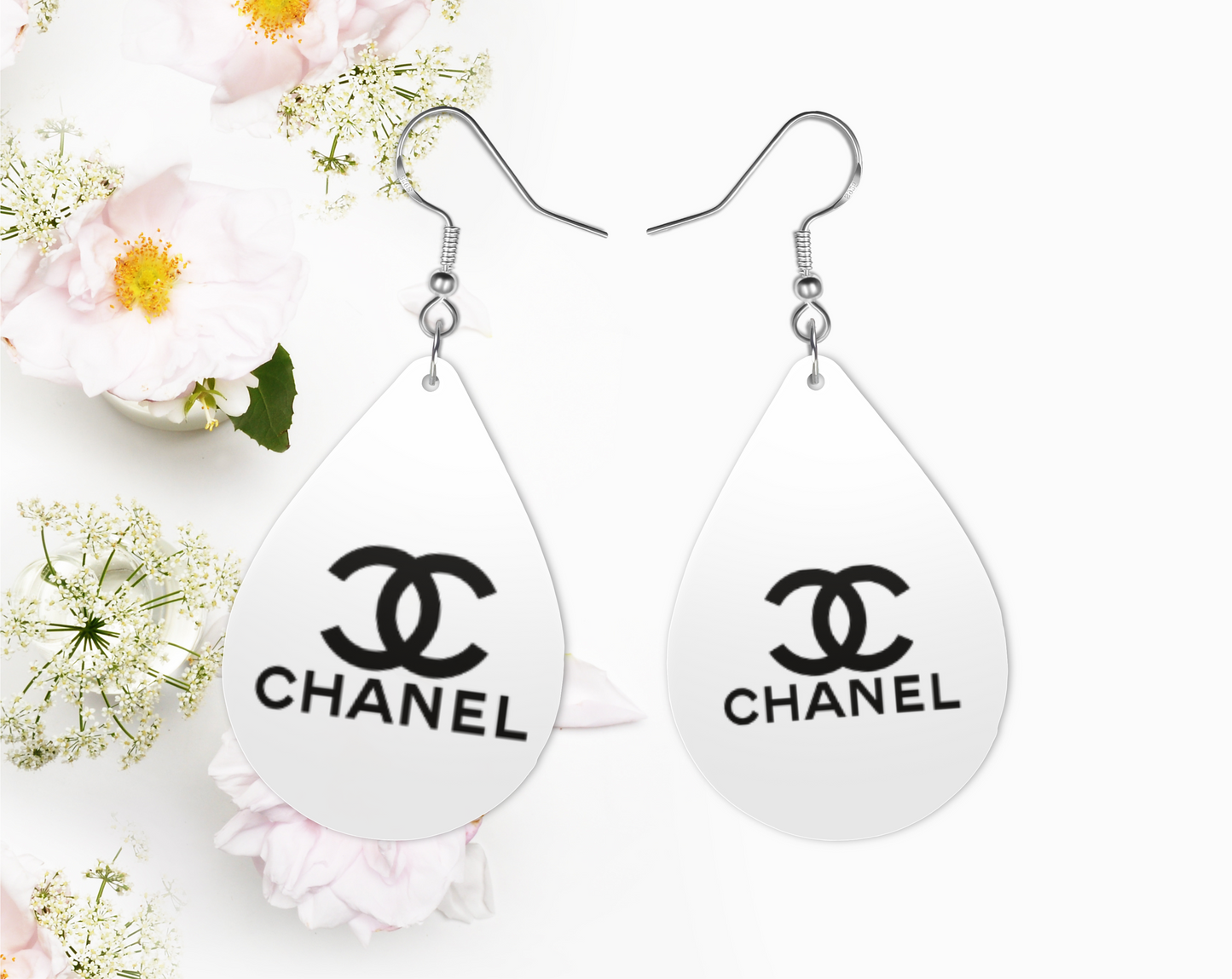 C White Earrings, Fashion Design Teardrop Earrings