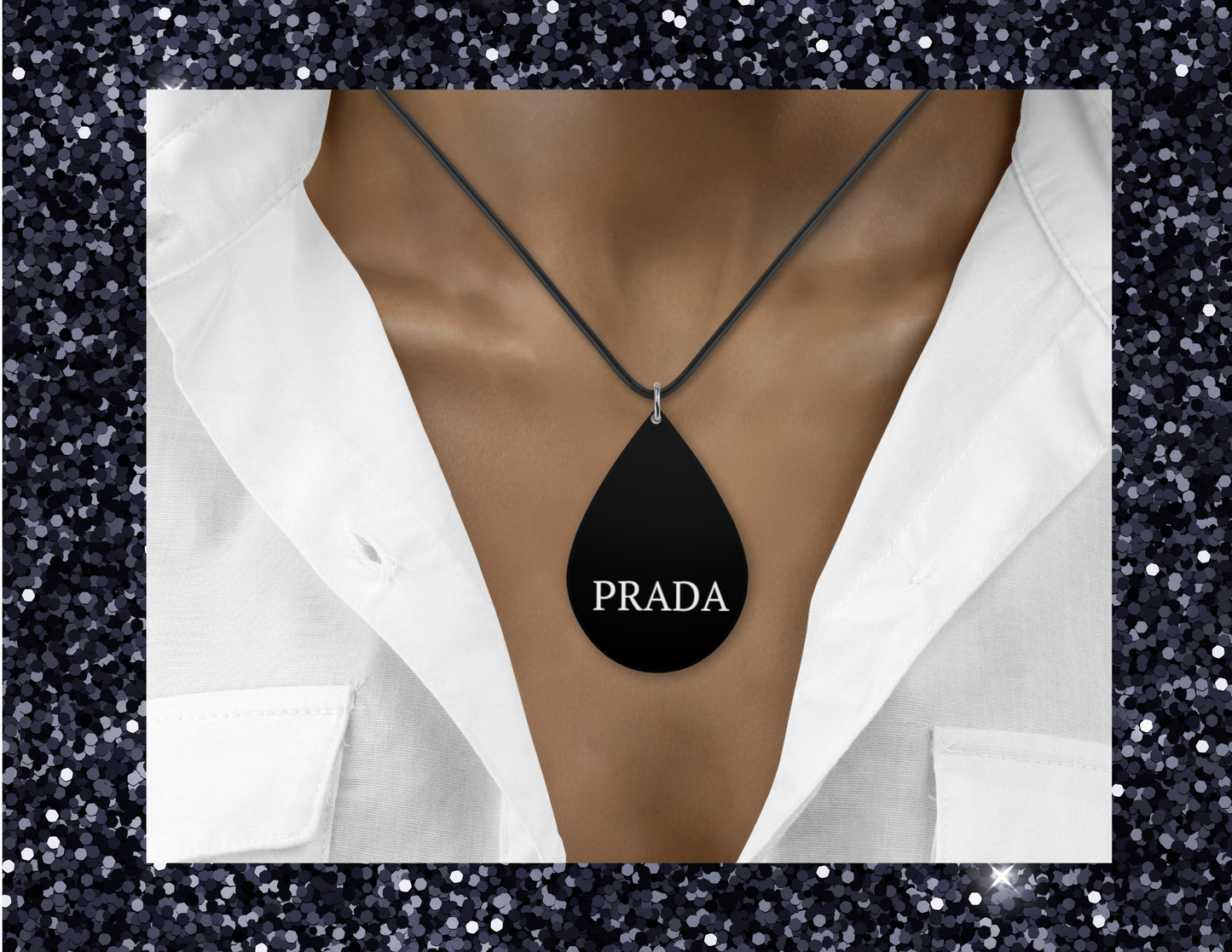 Initial P Necklace, Make it set! Black