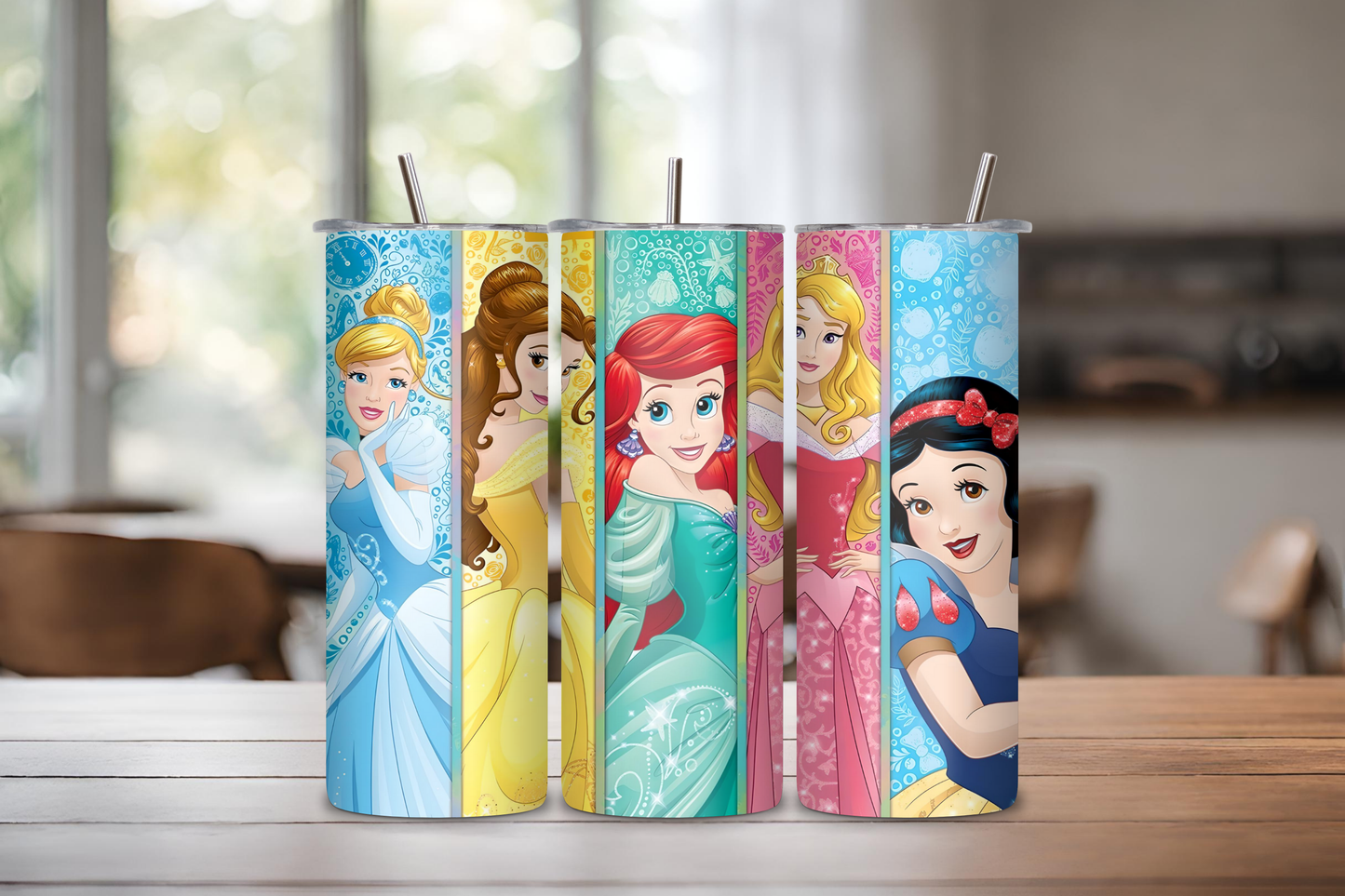 Princess Tumbler, 20 oz skinny tumbler, custom tumbler, drinkware
