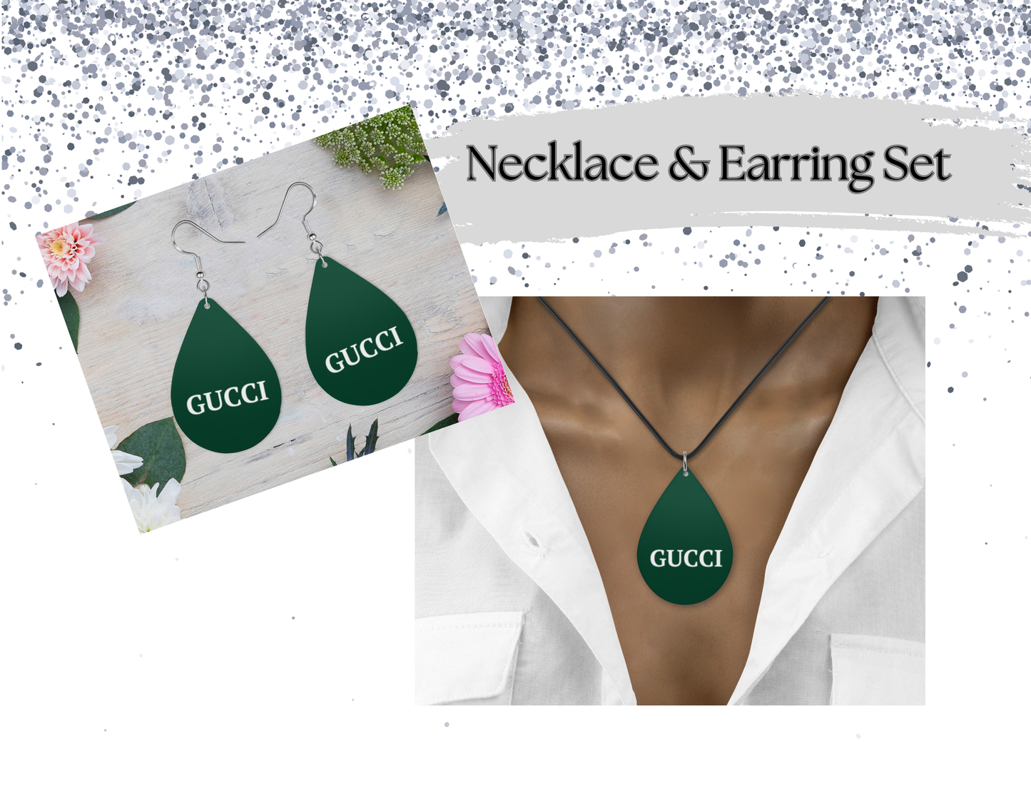 G Necklace, Make it set! Green