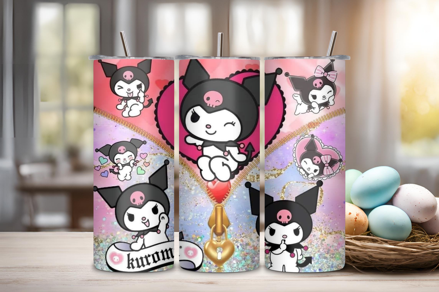 Kuromi Purple Tumbler, 20 oz skinny tumbler, custom tumbler, drinkware