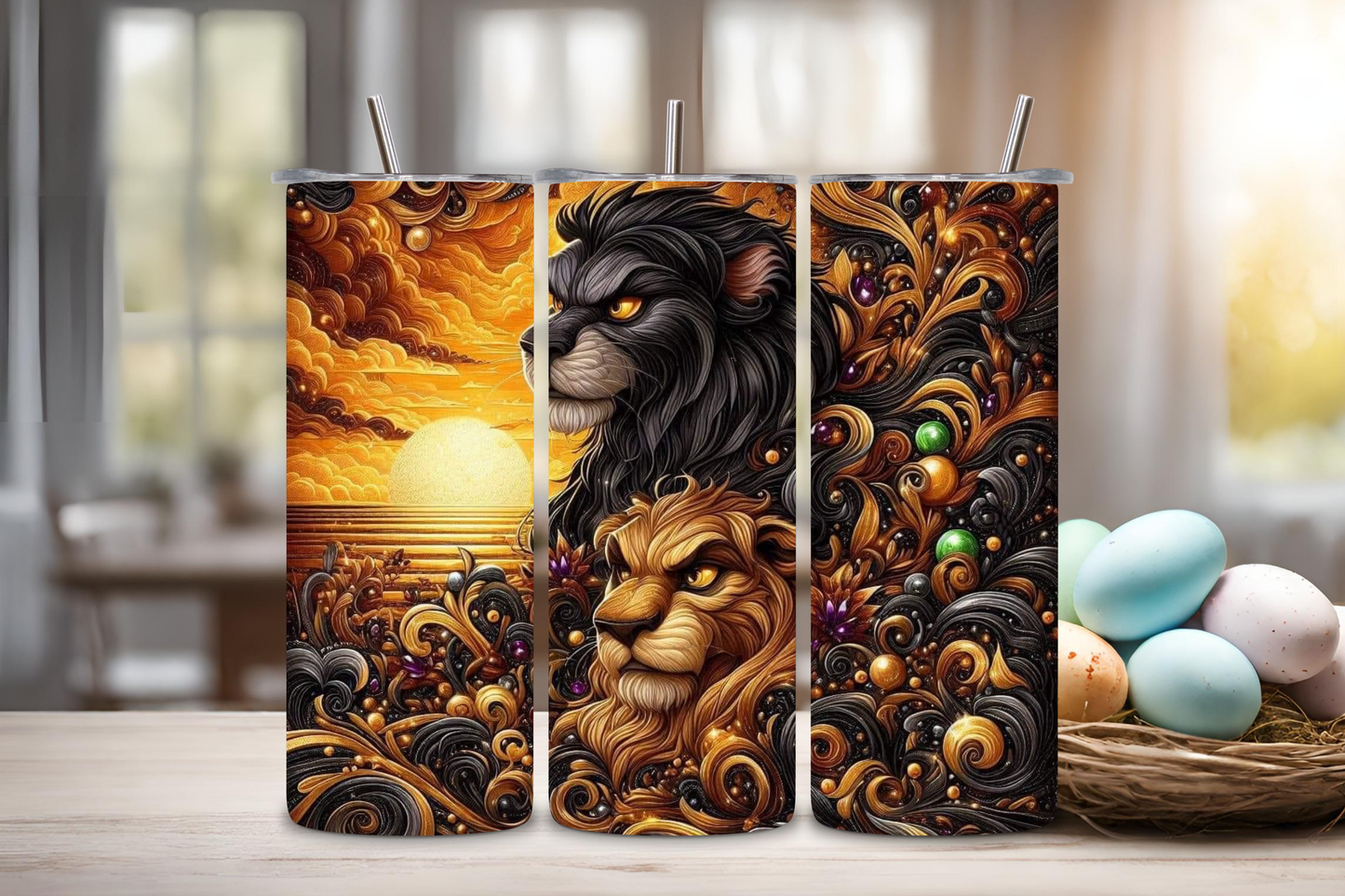 Lion Custom Tumbler, 20 oz skinny tumbler, drinkware