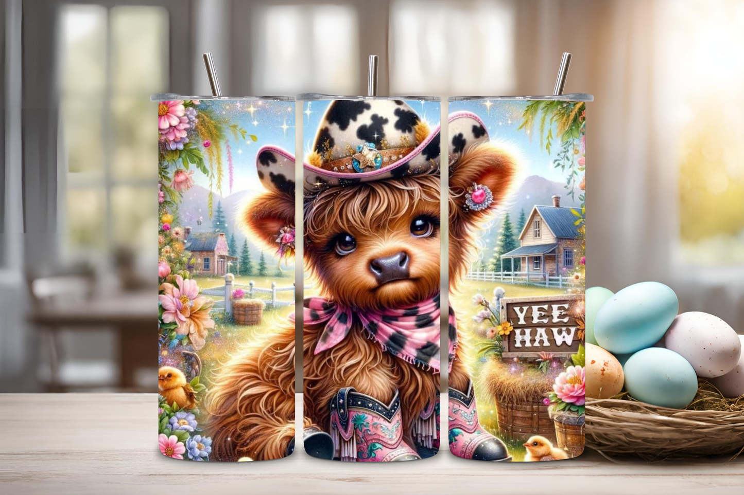 Cow Tumbler, 20 oz skinny tumbler, custom tumbler, drinkware