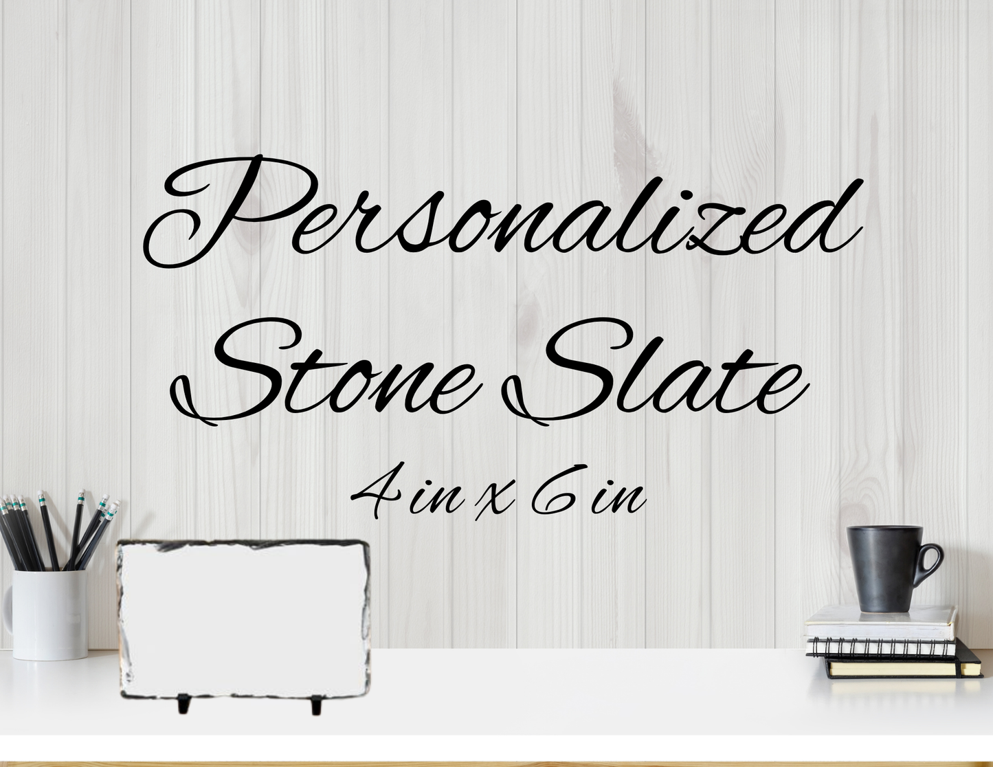 Rectangle Stone Slate, Personalized, 4" x 6" size
