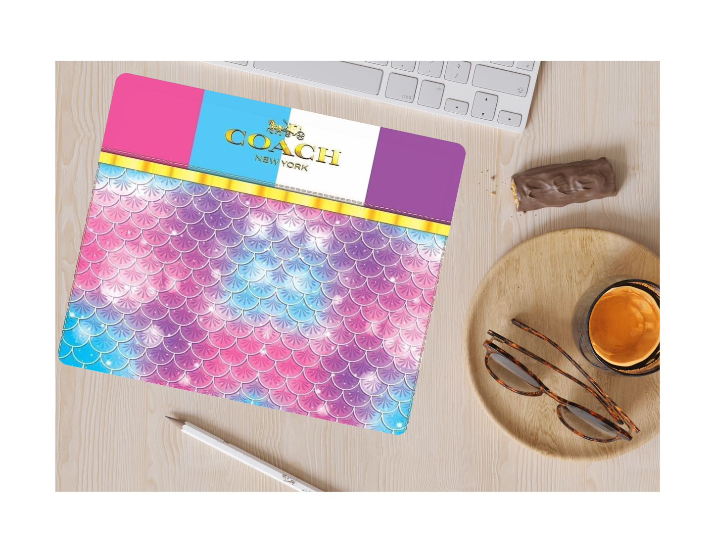 Mermaid Color Mouse Pad, desk accessory