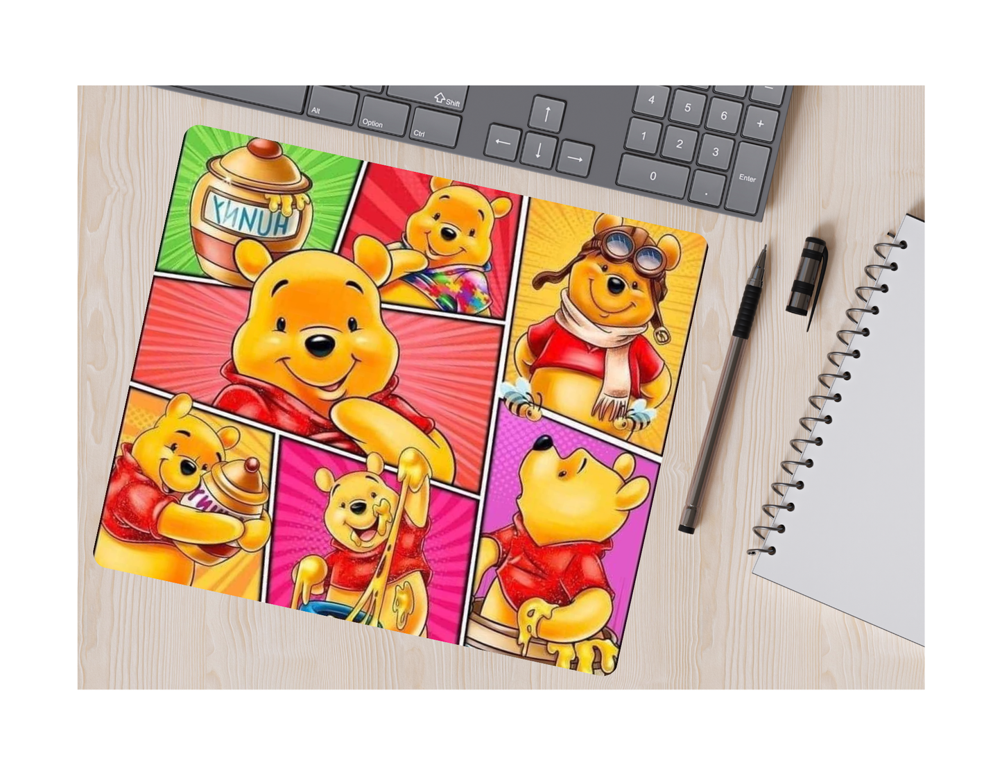 Pooh Hunny Design Mouse Pad, custom made