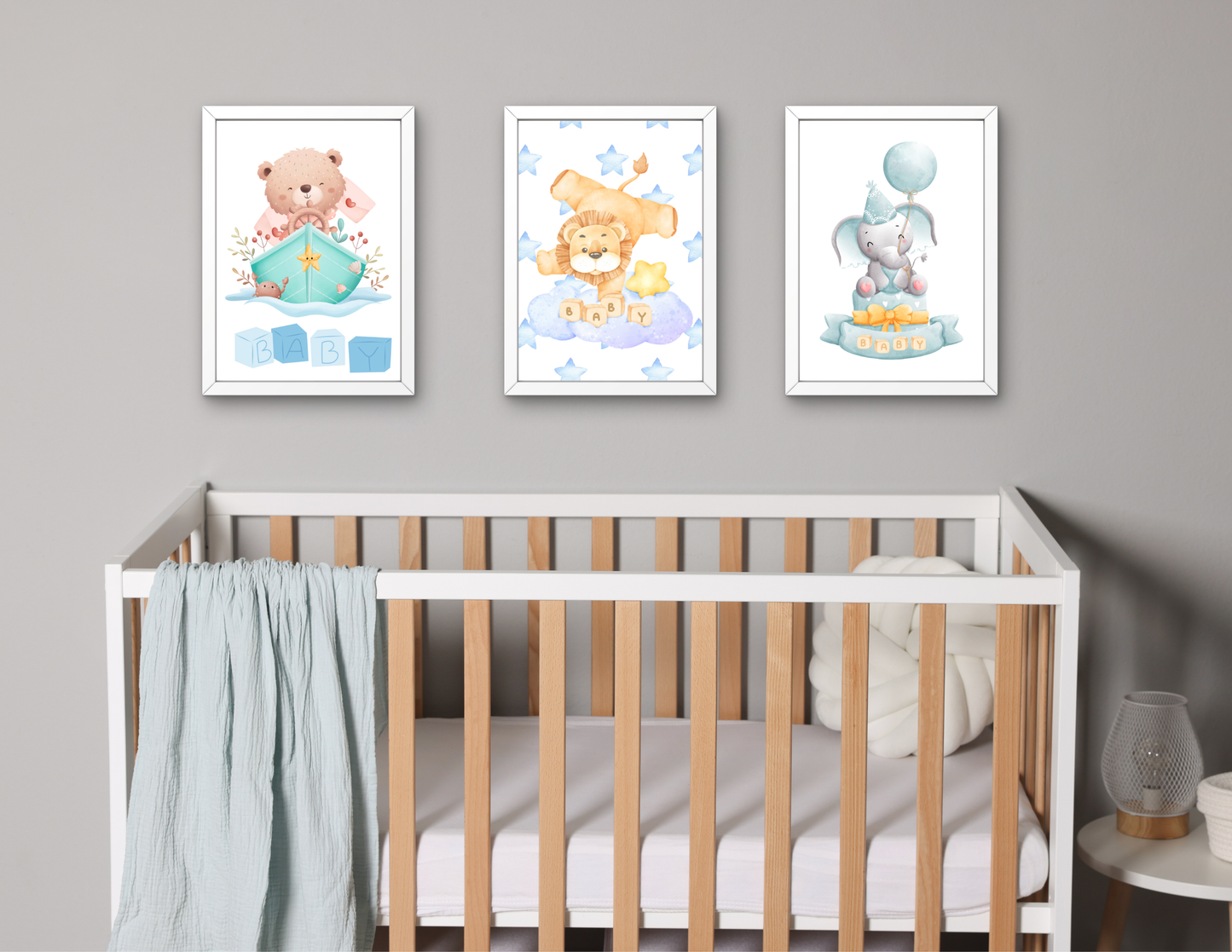 Baby Boy Designs Digital Download / Baby Boy Nursery Wall Art Digital Download, Sleeping Baby Cloud Print, Blue Nursery Decor, Baby Room Printable Wall Art, Newborn Boy Gift