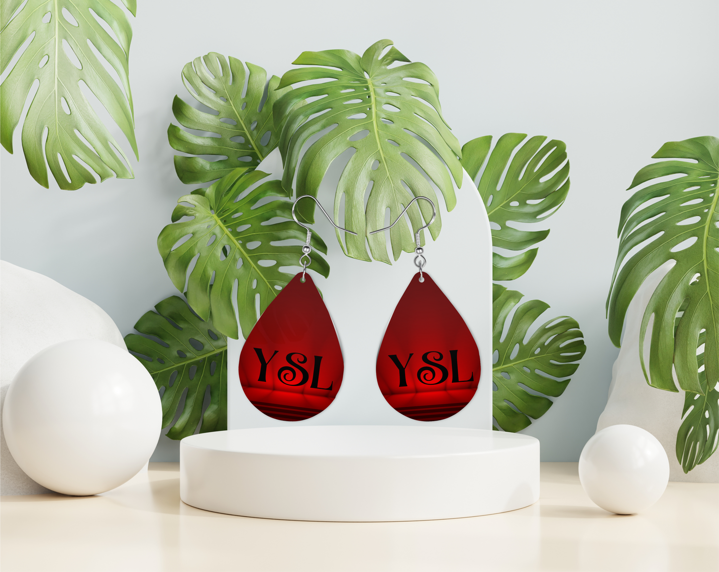 Initials Earrings, Fashion Design Teardrop Earrings