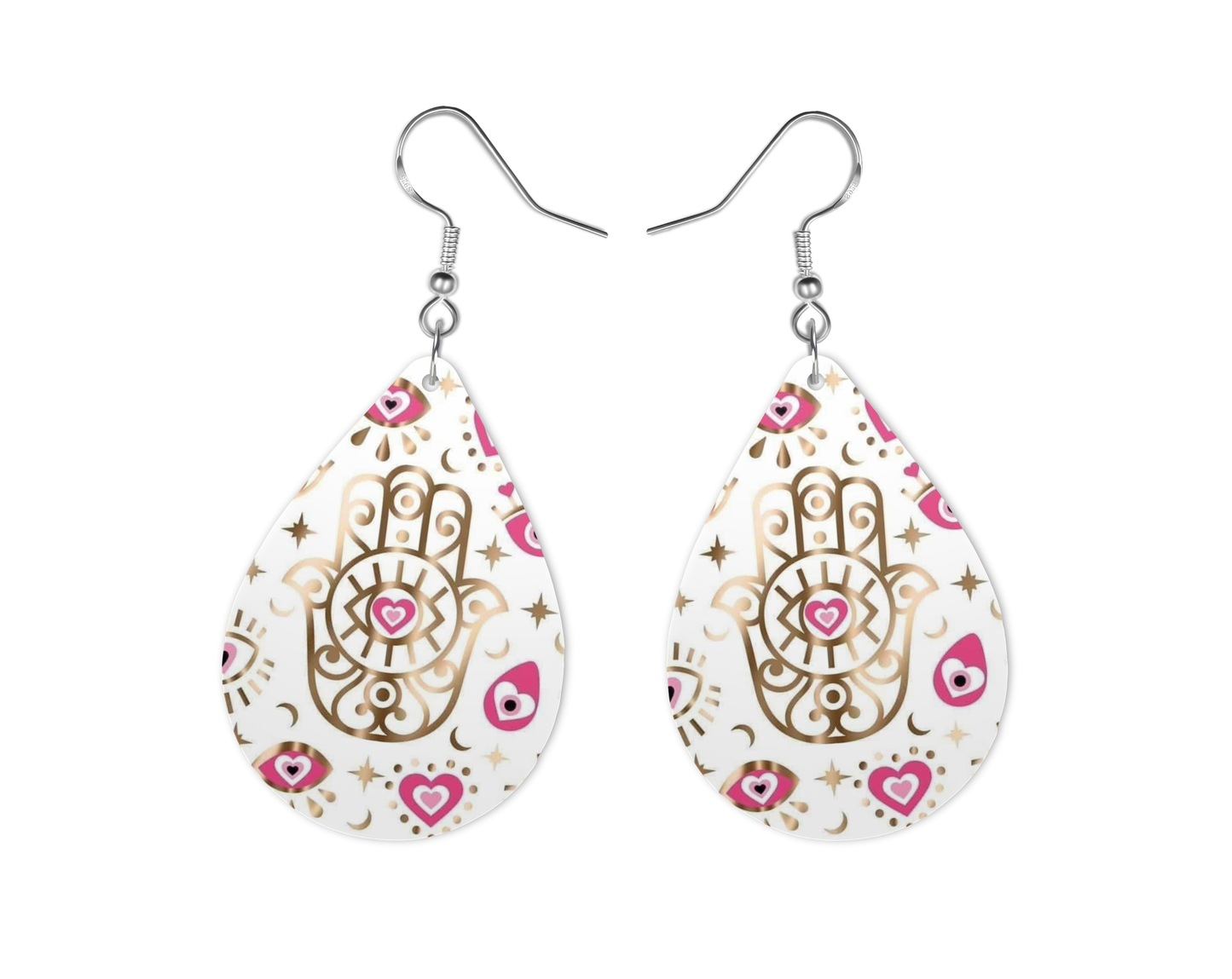 Evil Eye Earrings, Pink, Fashion Design, Teardrop Earrings