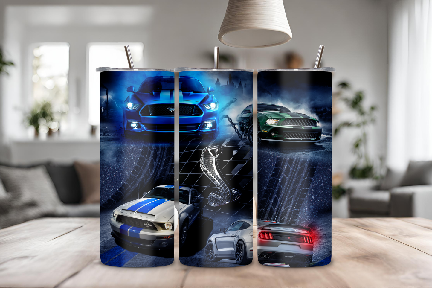 Car & Snake Custom Tumbler, 20 oz skinny tumbler, drinkware