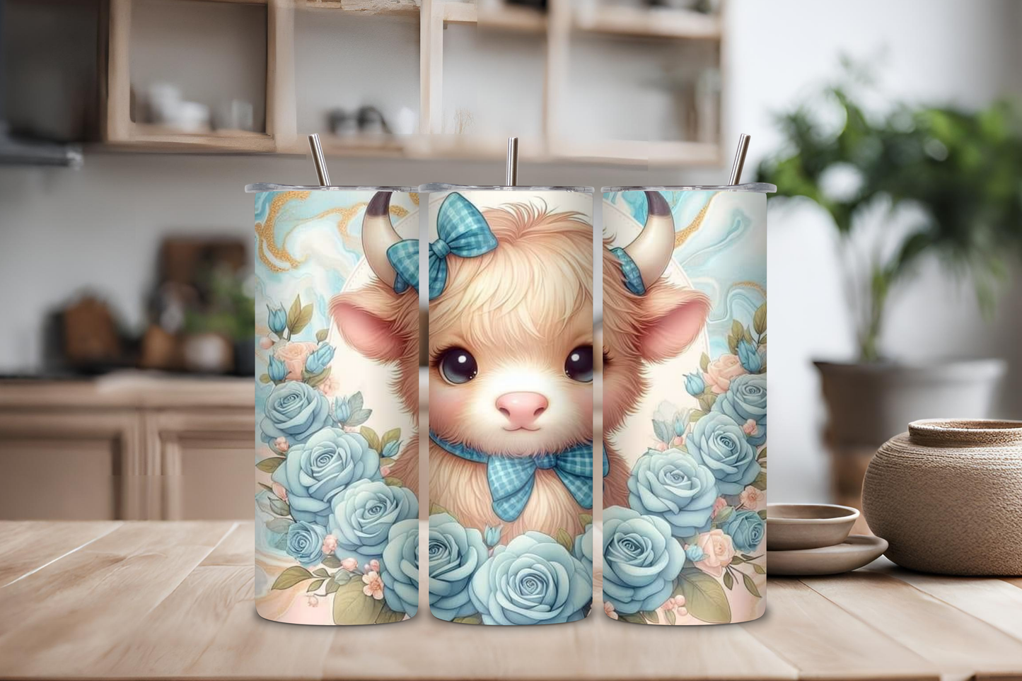 Cute Cow Tumbler, 20 oz skinny tumbler, custom tumbler, drinkware