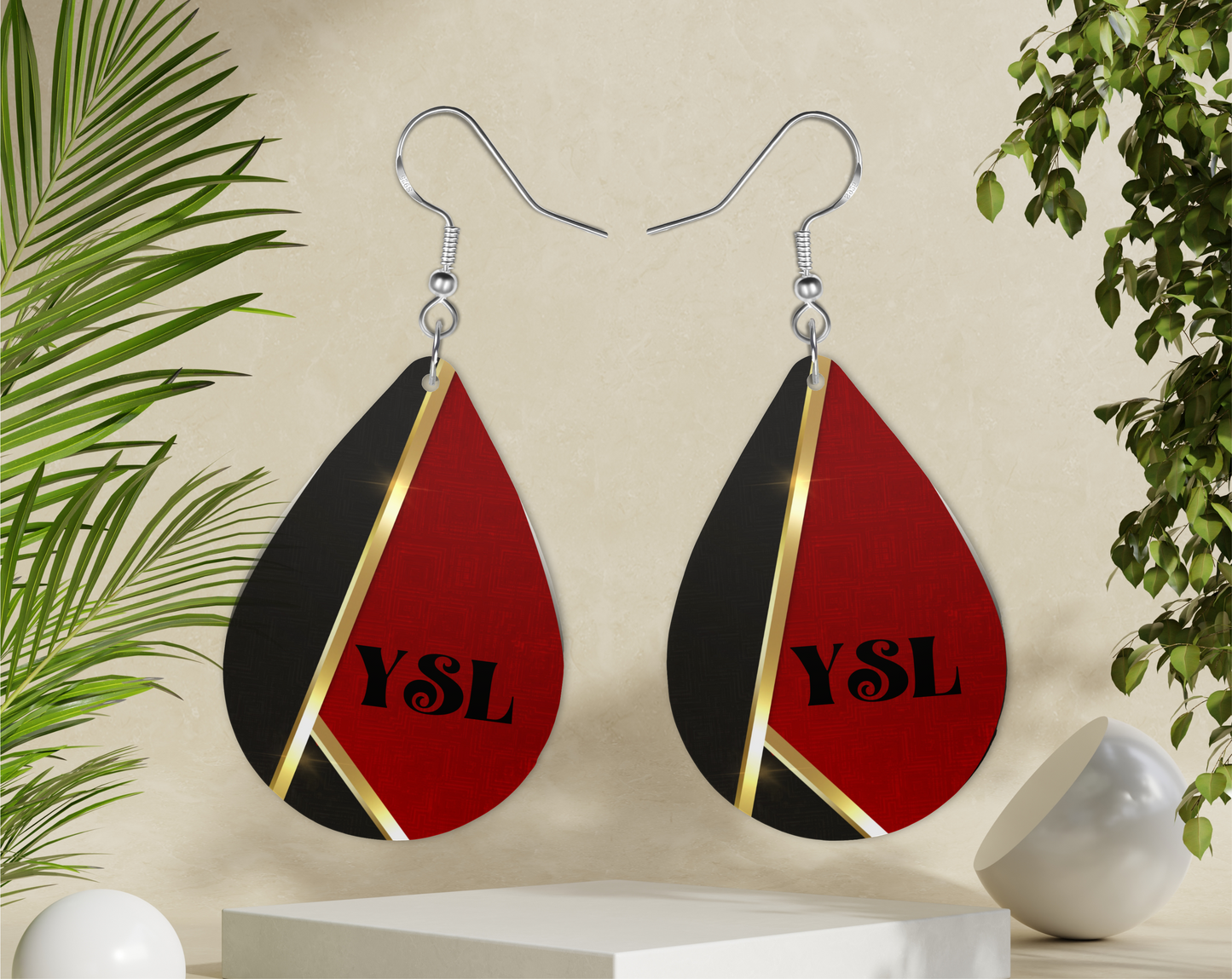 Initials Earrings, Fashion Design Teardrop Earrings
