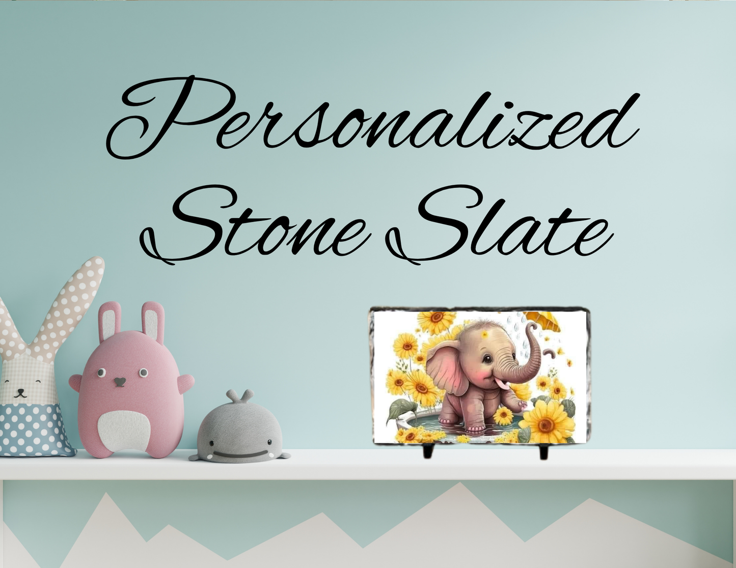Rectangle Stone Slate, Personalized, 4" x 6" size