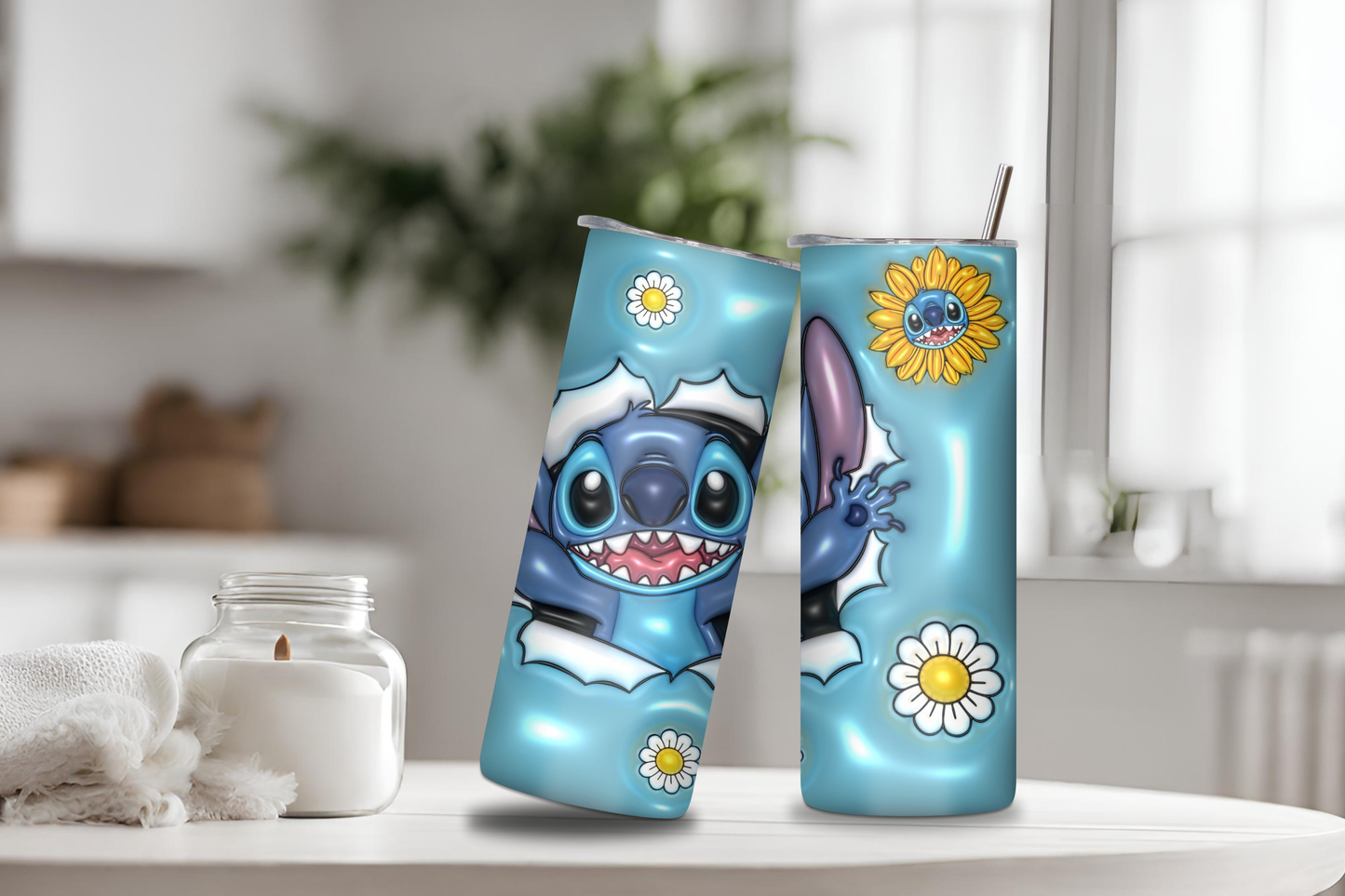 3D Cartoon Tumbler, 20 oz skinny tumbler, custom tumbler, drinkware