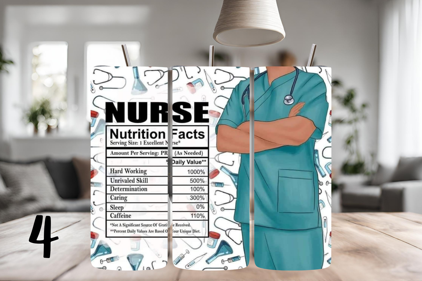 Male Nurse Tumbler, 20 oz skinny tumbler, custom tumbler, drinkware