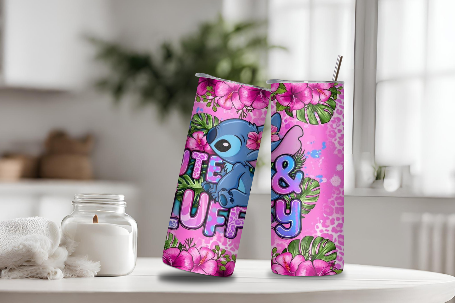 Cute & Fluffy Tumbler, 20 oz skinny tumbler, custom tumbler, drinkware
