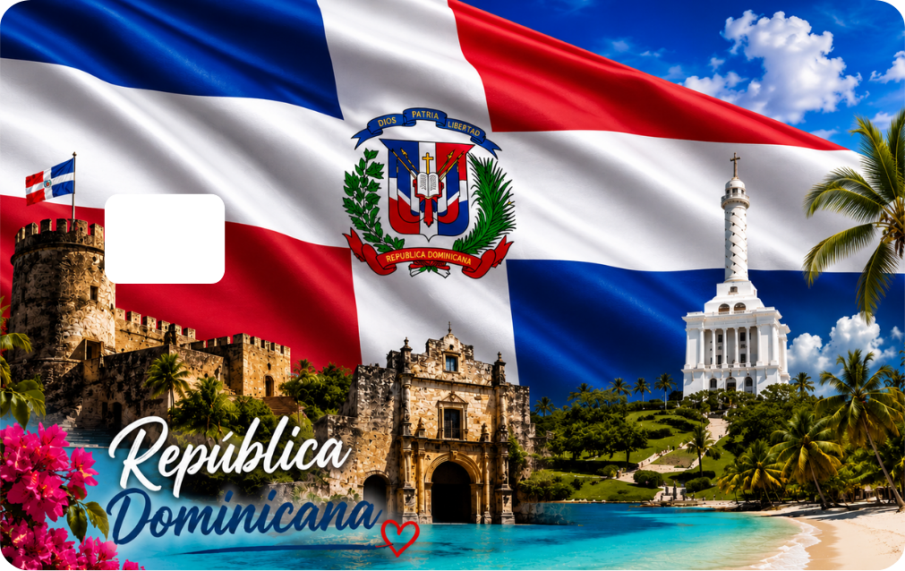 Republica Dominicana Debit Card Decal, QTY 2 Same Design