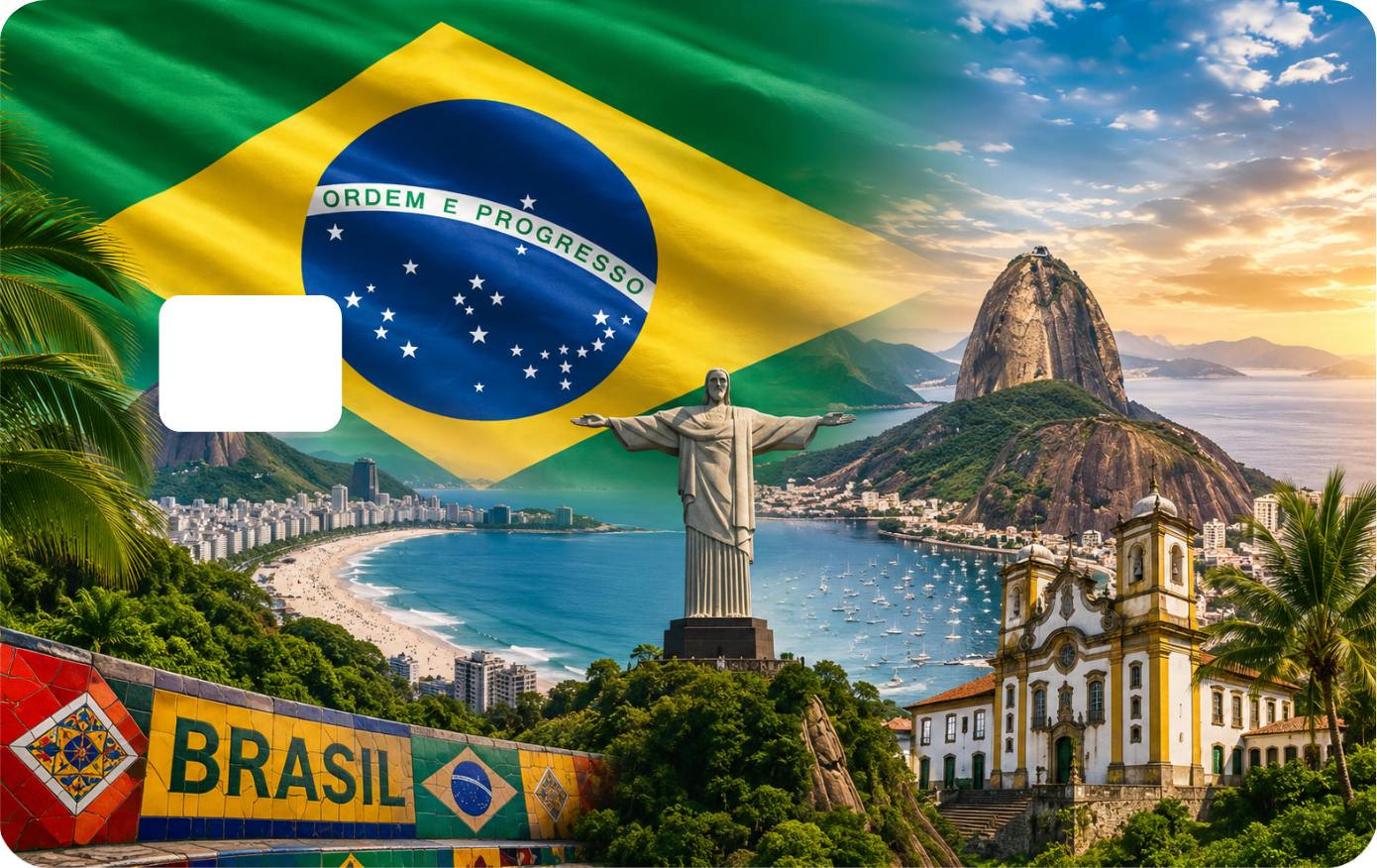 Brazil Debit Card Design Sticker, QTY 2 of Same Design