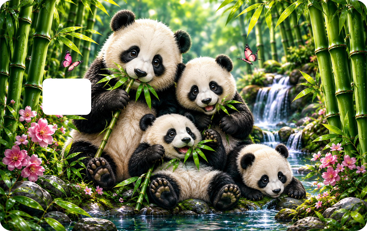 Panda Love Debit Card Sticker Design, QTY 2 same design