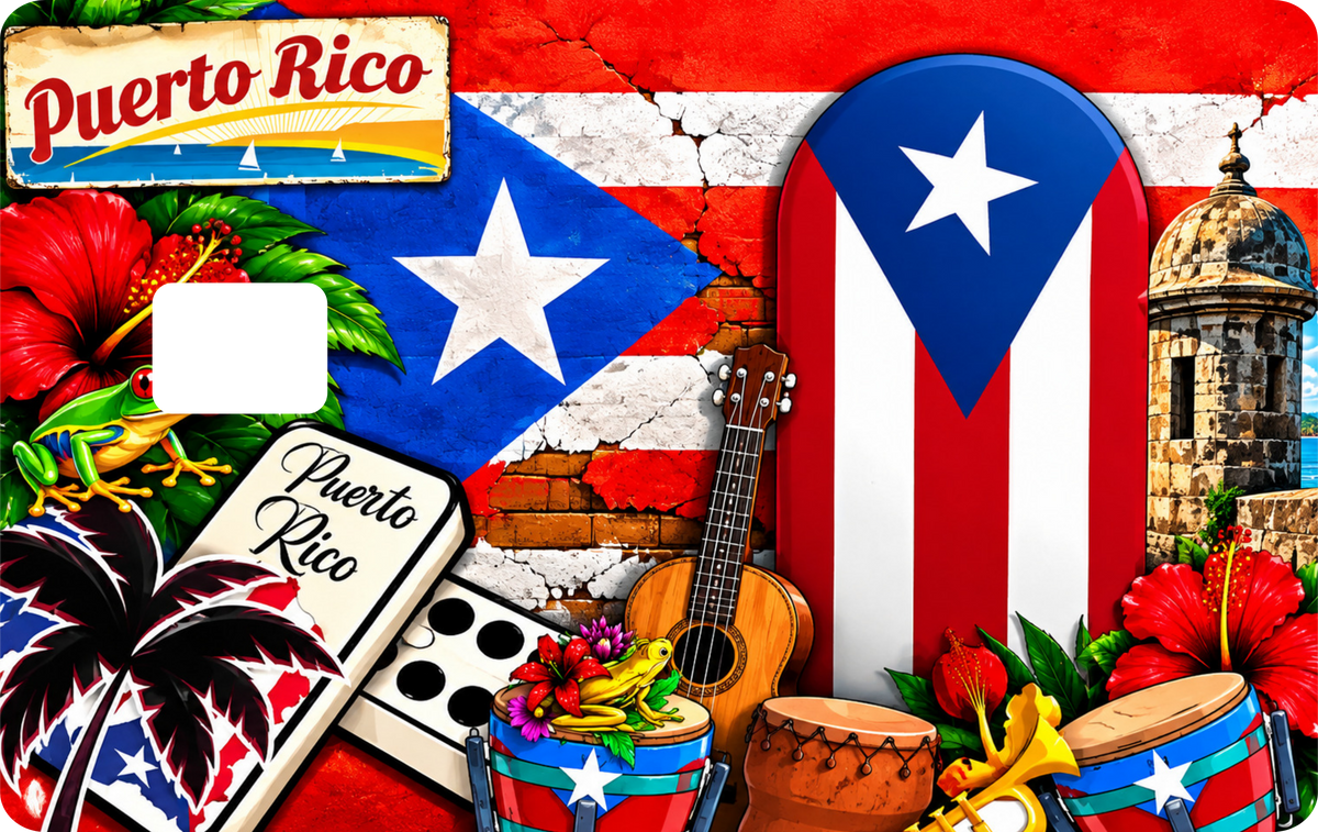 Puerto Rico Dominos Debit Card Sticker Design, QTY 2 same design