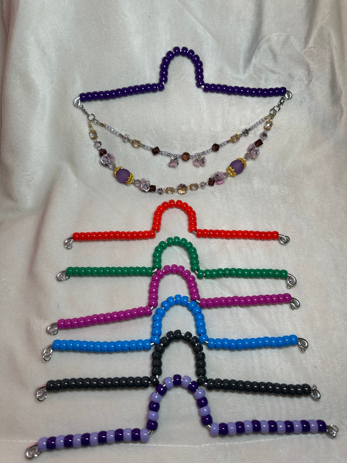 Car Charm Holder Beaded, Rearview Mirror Colorful Charm Hanger