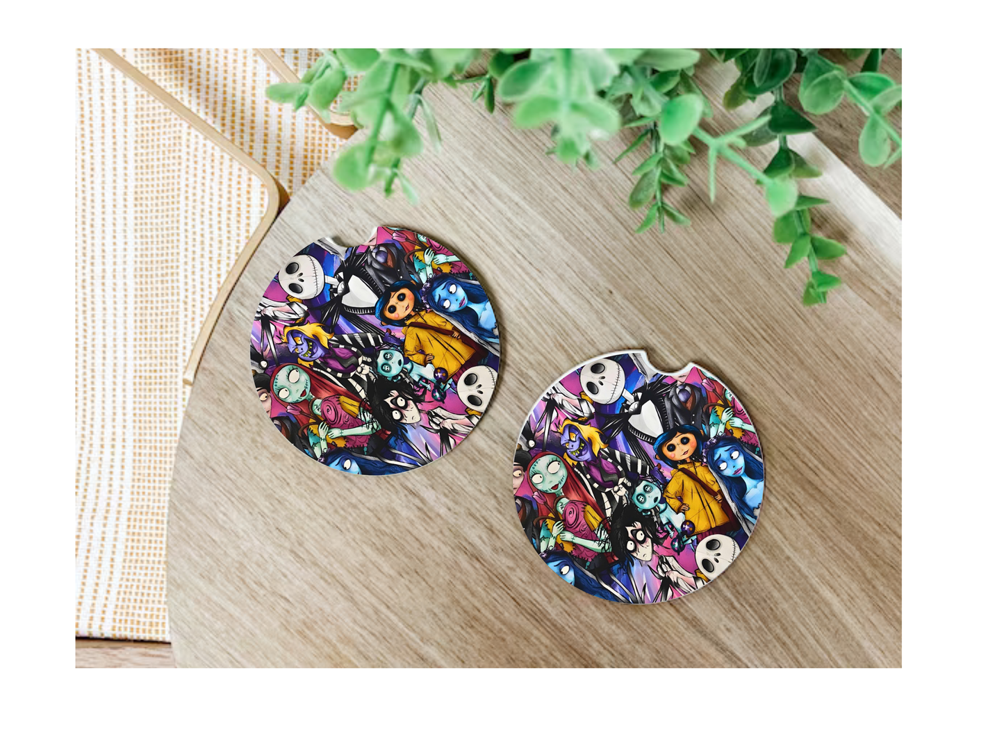 Cartoon Movie Car Coasters, neoprene material, car accessory
