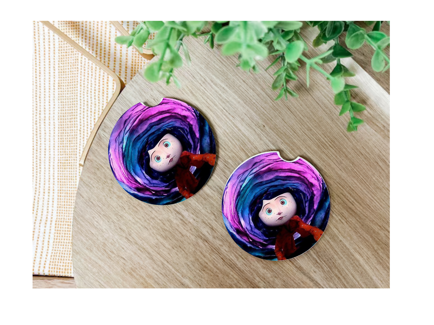 Cartoon Character Car Coasters, neoprene material