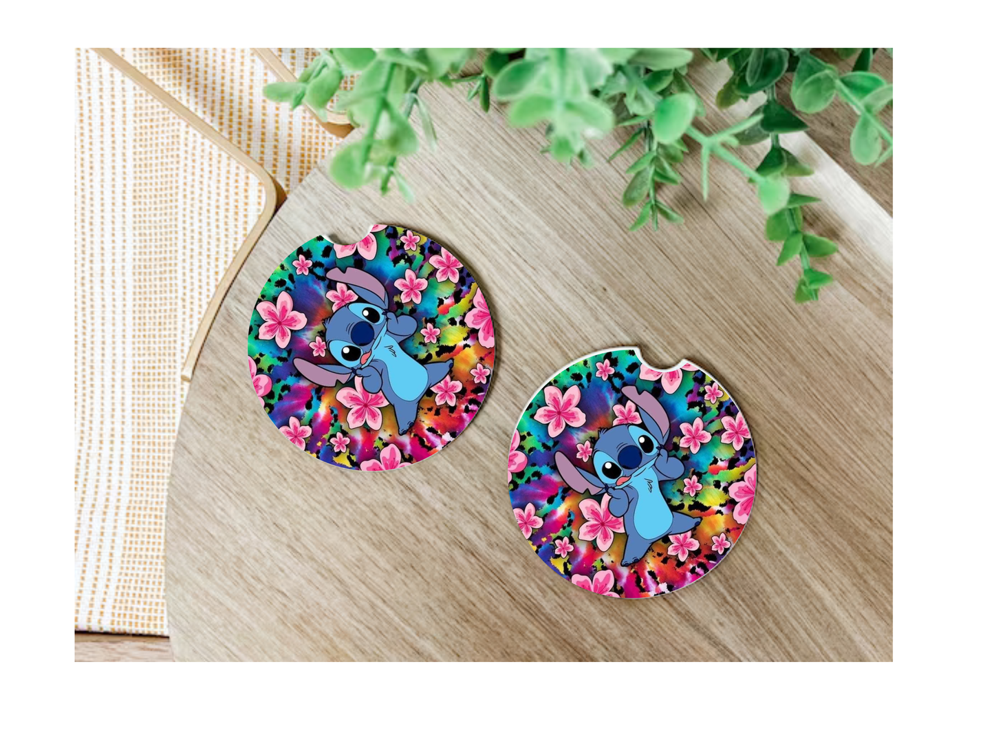 Hawaii Cartoon Car Coasters, neoprene material, car accessory