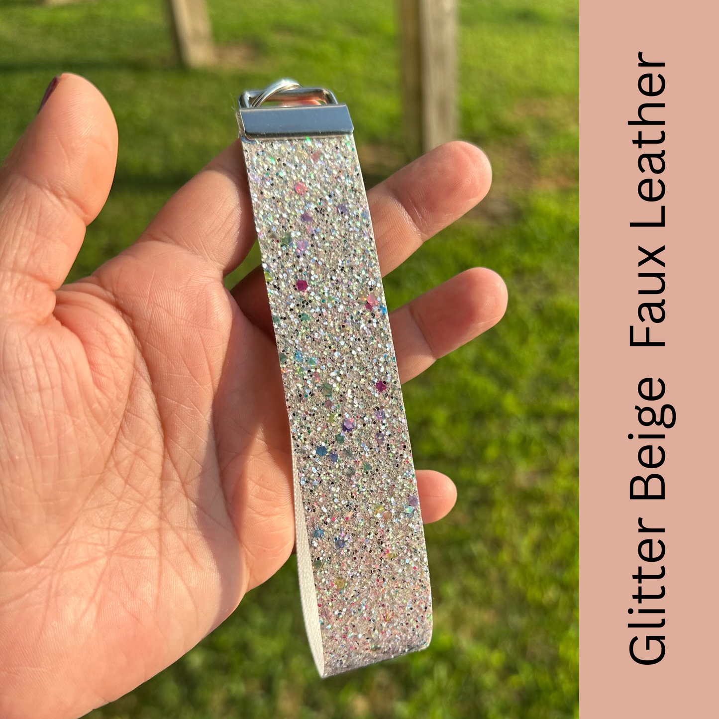 Handmade faux leather wristlet, key fob wristlet, colorful straps