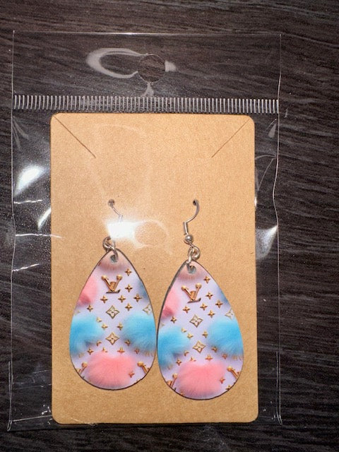 Teardrop Pom Pom Design Earrings, Fashion Design, Teardrop Earrings