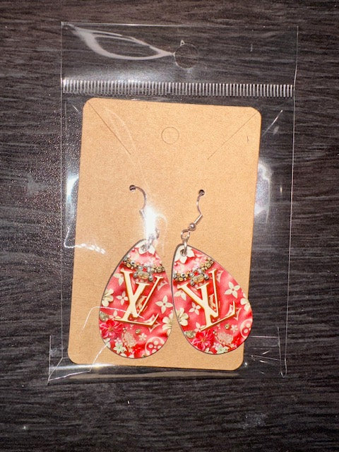 Elegant Pink Earrings, Fashion Design, Teardrop Earrings