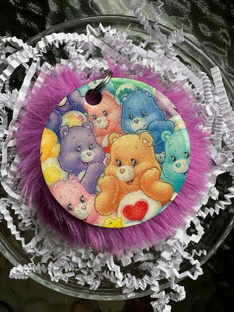 Bears Glitter Pom Pom Keychain