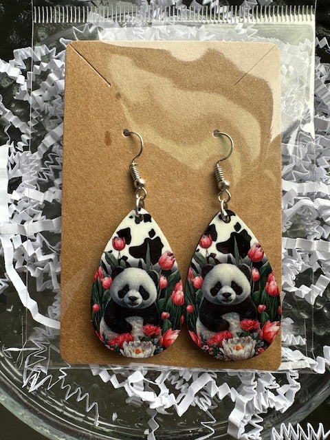 Panda Earrings, Fashion Design, Teardrop Earring