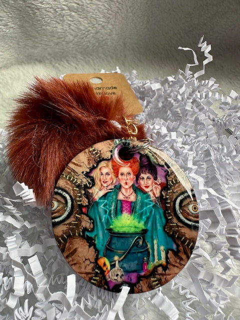 Hocus Halloween Pom Pom Keychain