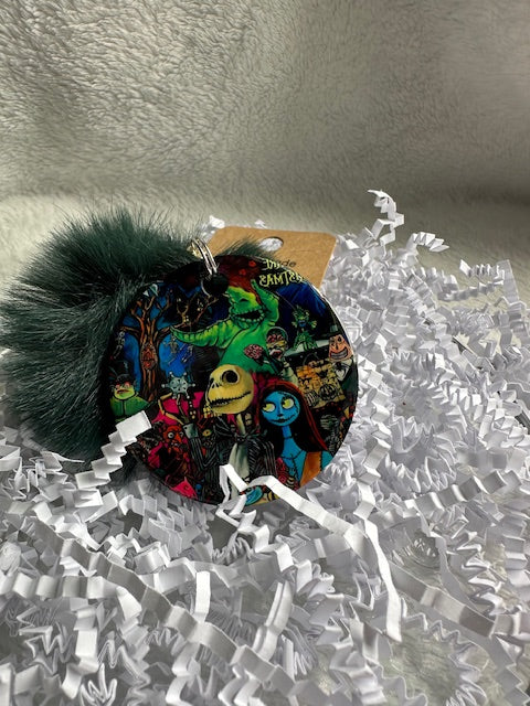 Nightmare Halloween Pom Pom Keychain