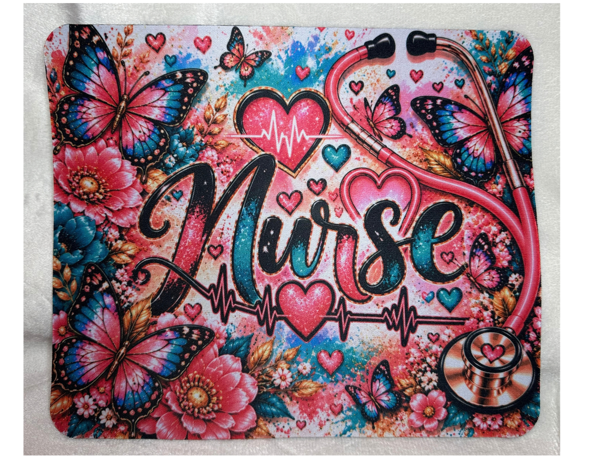 Nurse Mouse Pad, Butterfly Nurse Mousepad, Nurse Gift, Medical Office Decor
